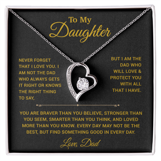 To My Daughter Necklace, Gift for Daughter from Dad, Father Daughter Necklace 25_3_Gold