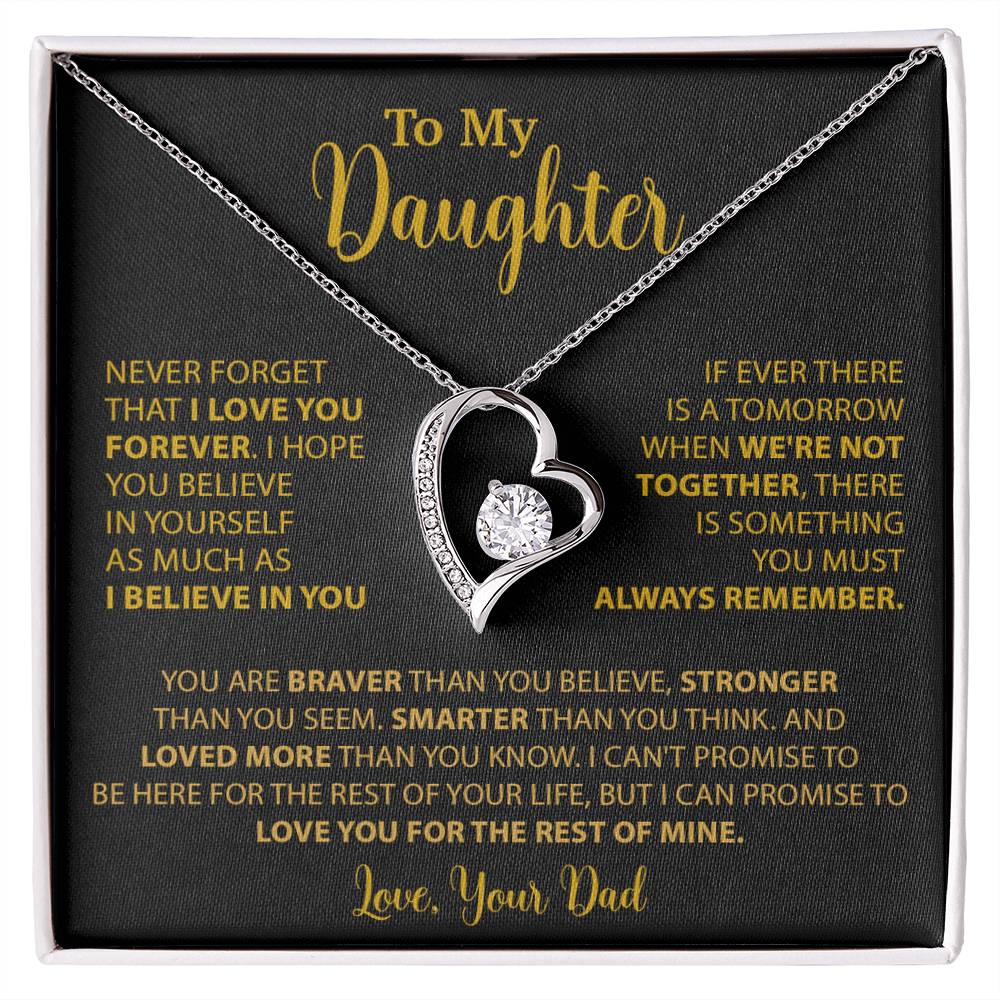 To My Daughter Necklace Gift for Daughter from Dad,Daughter Father Necklace 14_4_Gold