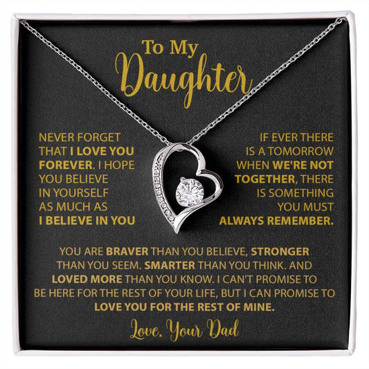 To My Daughter Necklace Gift for Daughter from Dad,Daughter Father Necklace 14_4_Gold