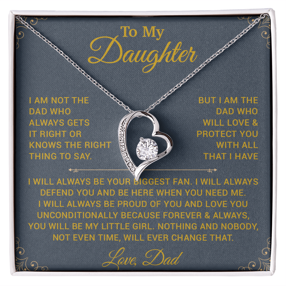 To My Daughter Necklace, Gift for Daughter from Dad, Father Daughter Necklace 7_10_Gold