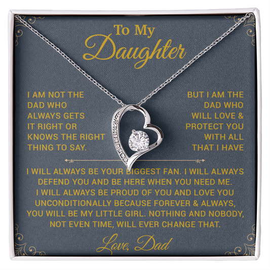 To My Daughter Necklace, Gift for Daughter from Dad, Father Daughter Necklace 7_10_Gold