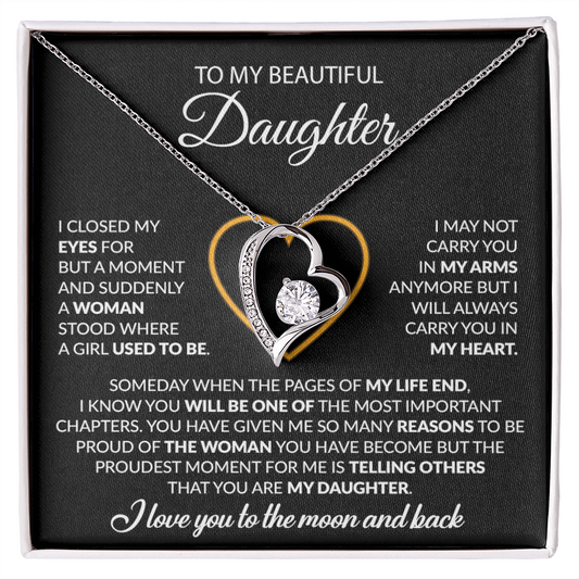 To My Daughter Necklace, Gift For Daughter From Dad, Daughter Father Necklace 9_12_Black