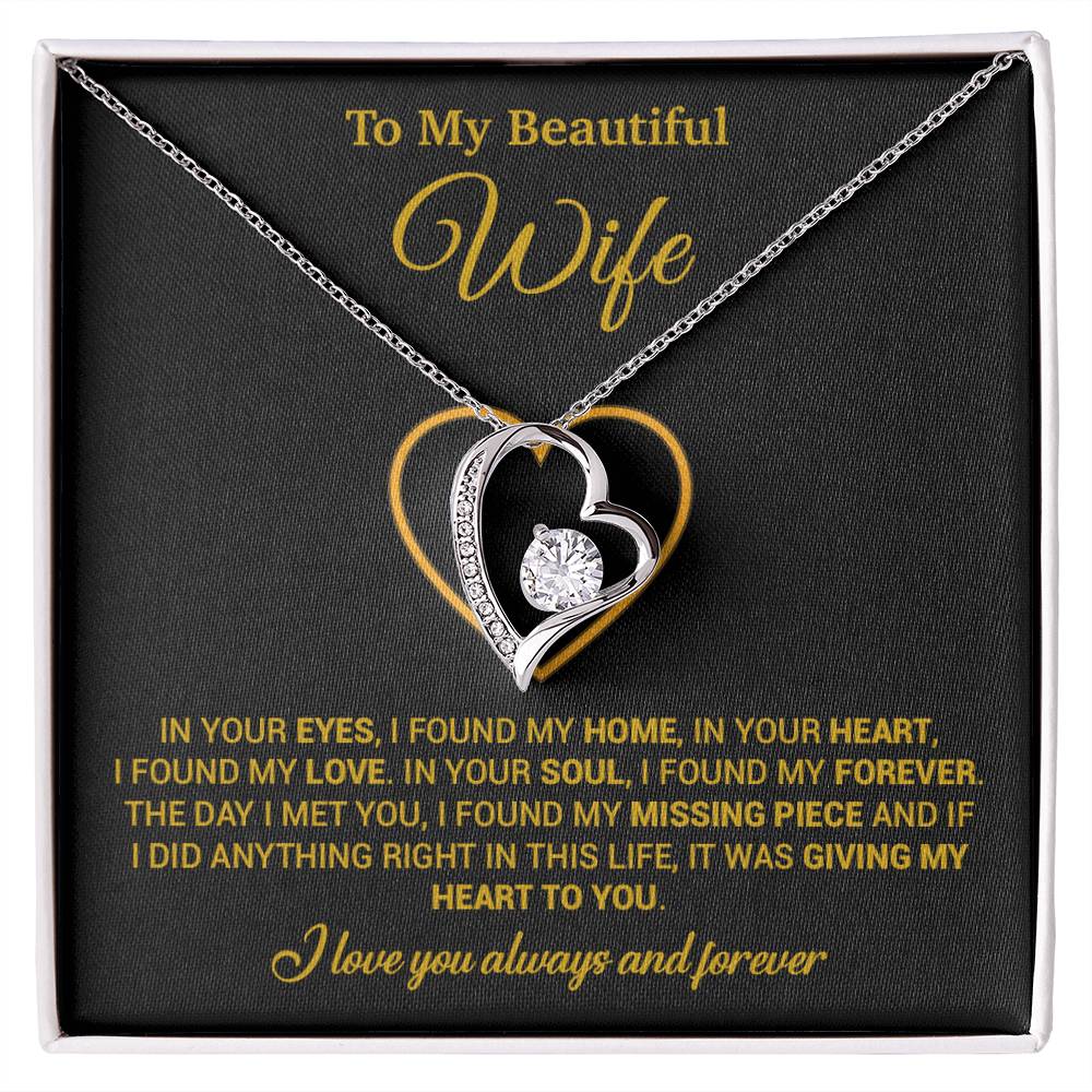 To My Wife Necklace, Gift For Wife, Anniversary Gift For Wife, Necklace For Wife 5_2_Gold