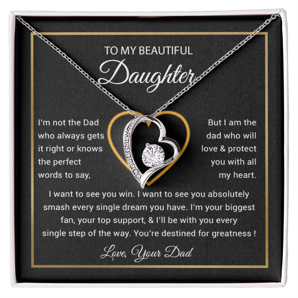 To My Daughter Necklace, Gift for Daughter from Dad, Father Daughter Necklace 9_6_Black