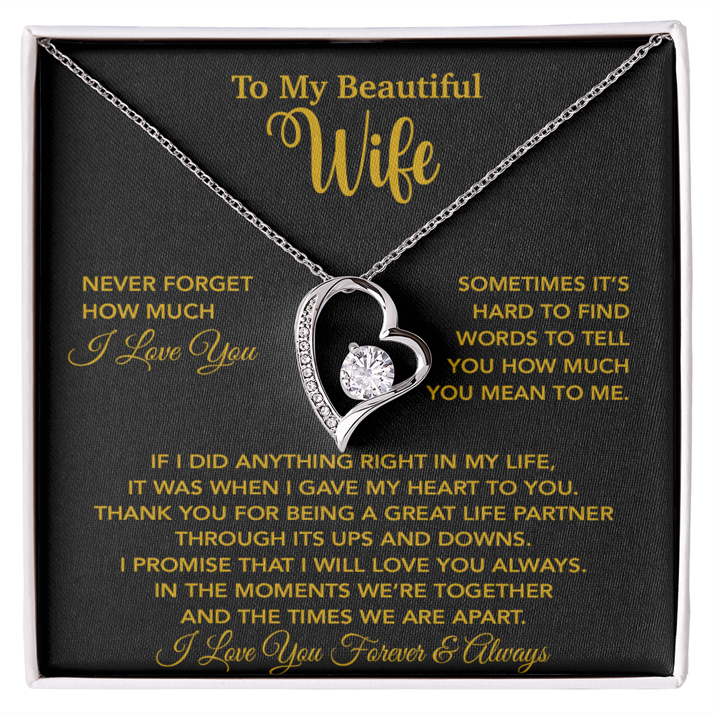 To My Wife Necklace, Christmas Gifts For Wife, Anniversary Cute Gift For Wife_Gold_25_9