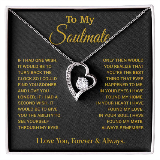 To My Soulmate Necklace, Soulmate Gift, Gift For Girlfriend, Christmas Gift 9_12_Gold