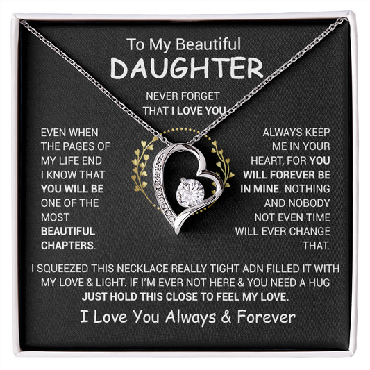 To My Daughter Necklace, Daughter Father Necklace, Daughter Gift From Dad, Mom 13_12_Black
