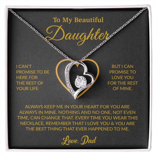 To My Daughter Necklace, Gift for Daughter from Dad, Father Daughter Necklace 6_6_Gold