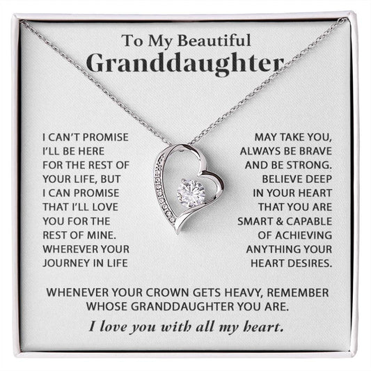 To My Granddaughter Necklace, Granddaughter Gifts From Grandpa, Birthday Gift