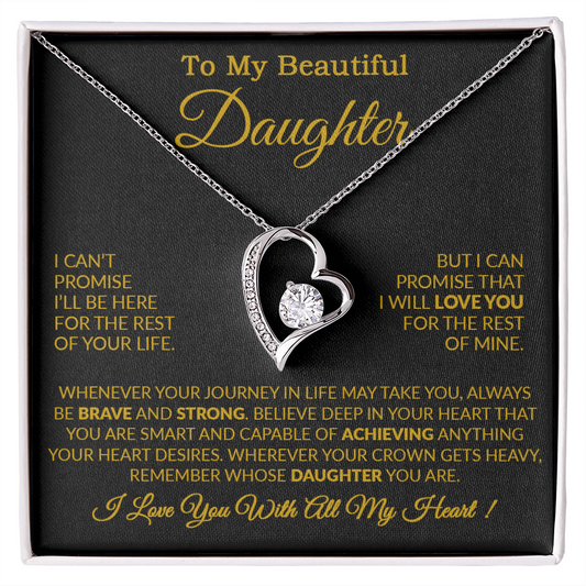 To My Daughter Necklace Gift From Dad, Daughter Gift, Father Daughter Necklace 16_9_Gold