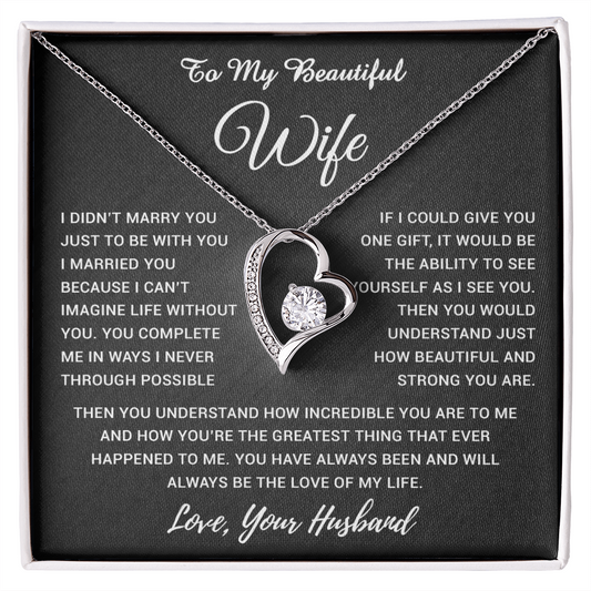 To My Wife Necklace, Gift For Wife, Anniversary Gift For Wife, Necklace For Wife 19_5_Black