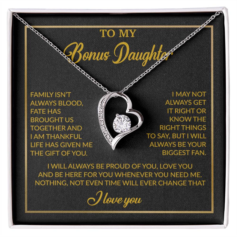 To My Bonus Daughter Necklace, Gift for Bonus Daughter, Step Daughter Birthday 18_4_Gold