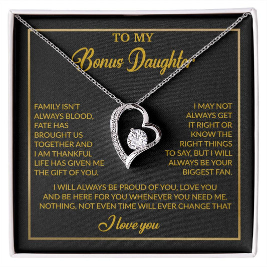 To My Bonus Daughter Necklace, Gift for Bonus Daughter, Step Daughter Birthday 18_4_Gold