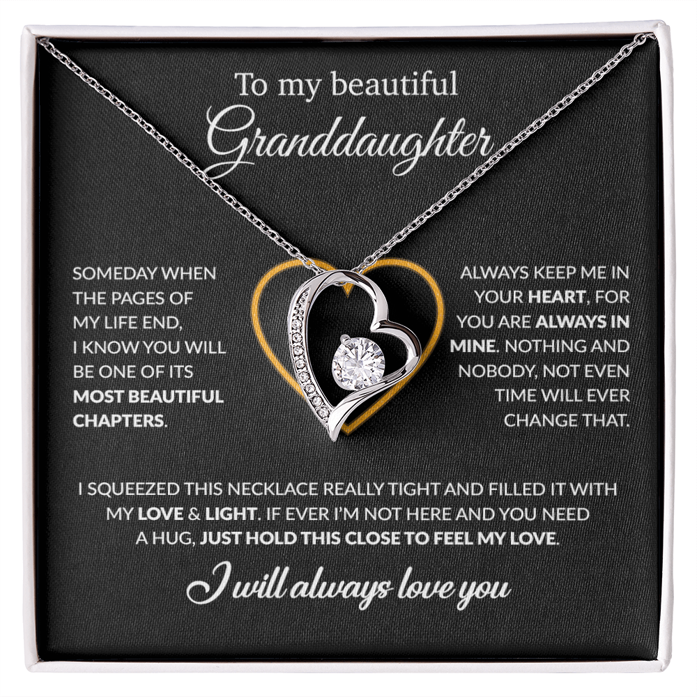 To My Granddaughter Necklace, Birthday Gift For Granddaughter From Grandpa 5_12_Black
