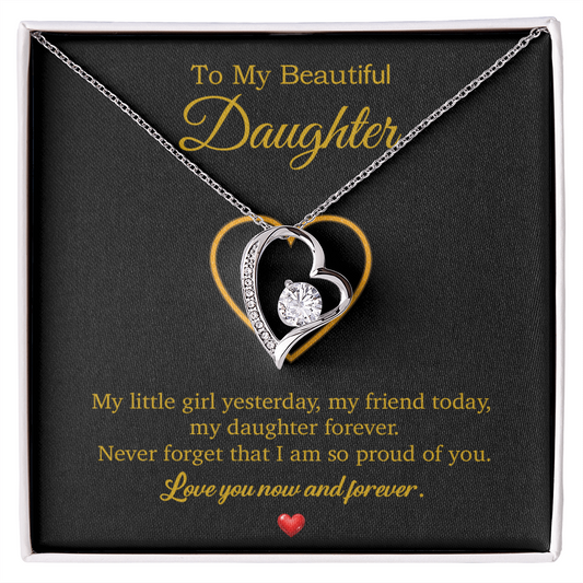 To My Daughter Necklace, Gift For Daughter From Dad, Daughter Father Necklace 10_7_Gold