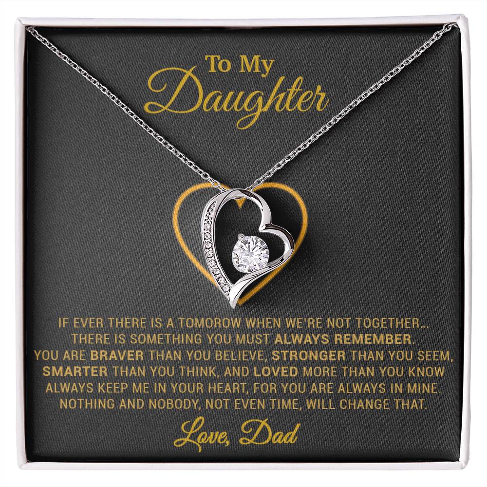 To My Daughter Necklace, Gift for Daughter from Dad, Father Daughter Necklace 12_12_Gold