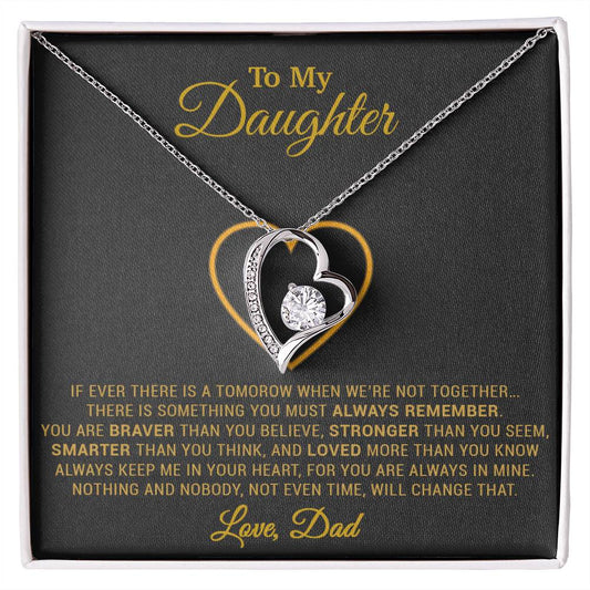 To My Daughter Necklace, Gift for Daughter from Dad, Father Daughter Necklace 12_12_Gold