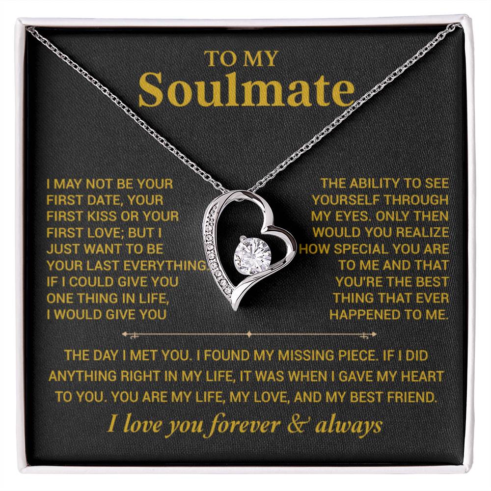 To My Soulmate Necklace, Gift for Wife, Girlfriend, Anniversary Gift, Christmas Gift