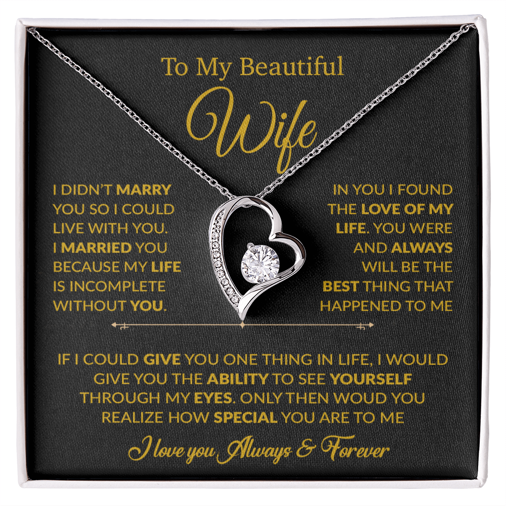 To My Wife Necklace, Gift For Wife, Anniversary Gift For Wife, Necklace For Wife 23_6_Gold