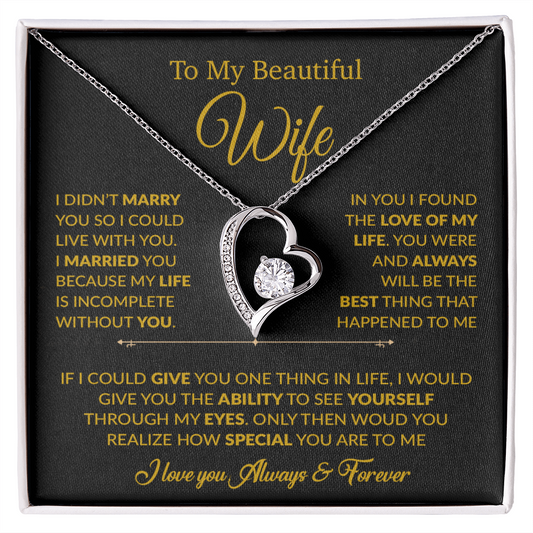 To My Wife Necklace, Gift For Wife, Anniversary Gift For Wife, Necklace For Wife 23_6_Gold