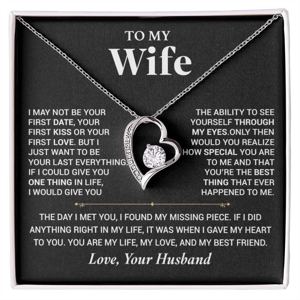 To My Wife Necklace, Christmas Gift For Wife, Christmas Gifts For Her, Wife Gift_ Black