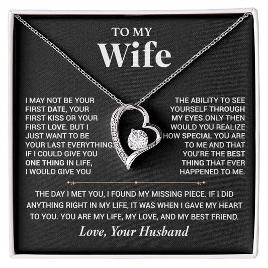 To My Wife Necklace, Christmas Gift For Wife, Christmas Gifts For Her, Wife Gift_ Black