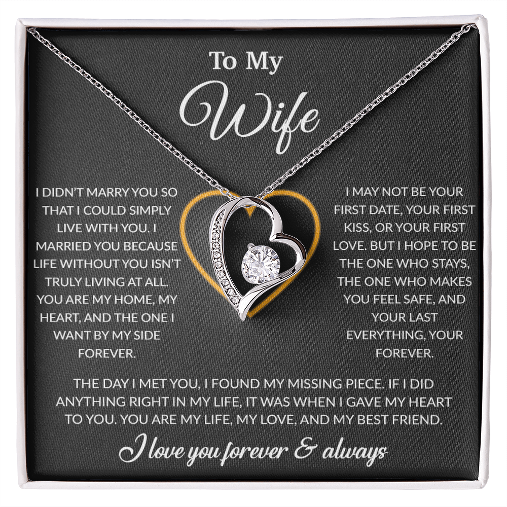 To My Wife Necklace, Gift For Wife, Anniversary Gift For Wife, Necklace For Wife 24_2_Black