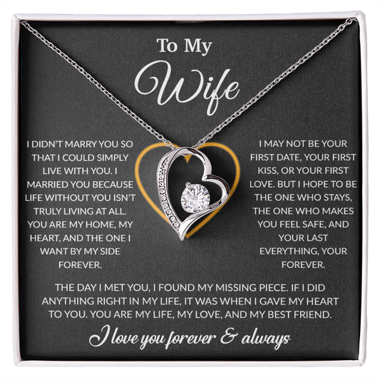 To My Wife Necklace, Gift For Wife, Anniversary Gift For Wife, Necklace For Wife 24_2_Black