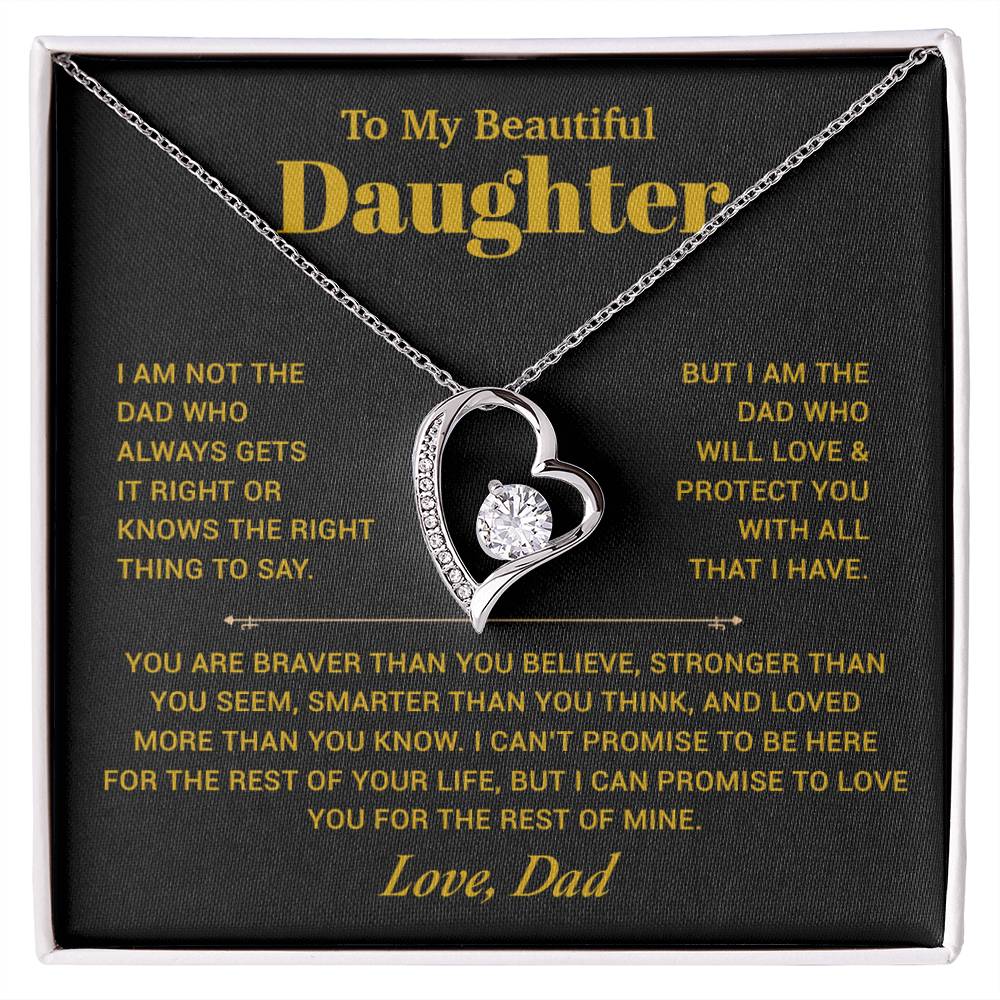 To My Daughter Necklace, Gift for Daughter from Dad, Father Daughter Necklace 21_10_Gold