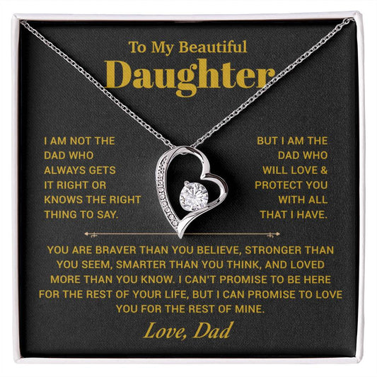 To My Daughter Necklace, Gift for Daughter from Dad, Father Daughter Necklace 21_10_Gold
