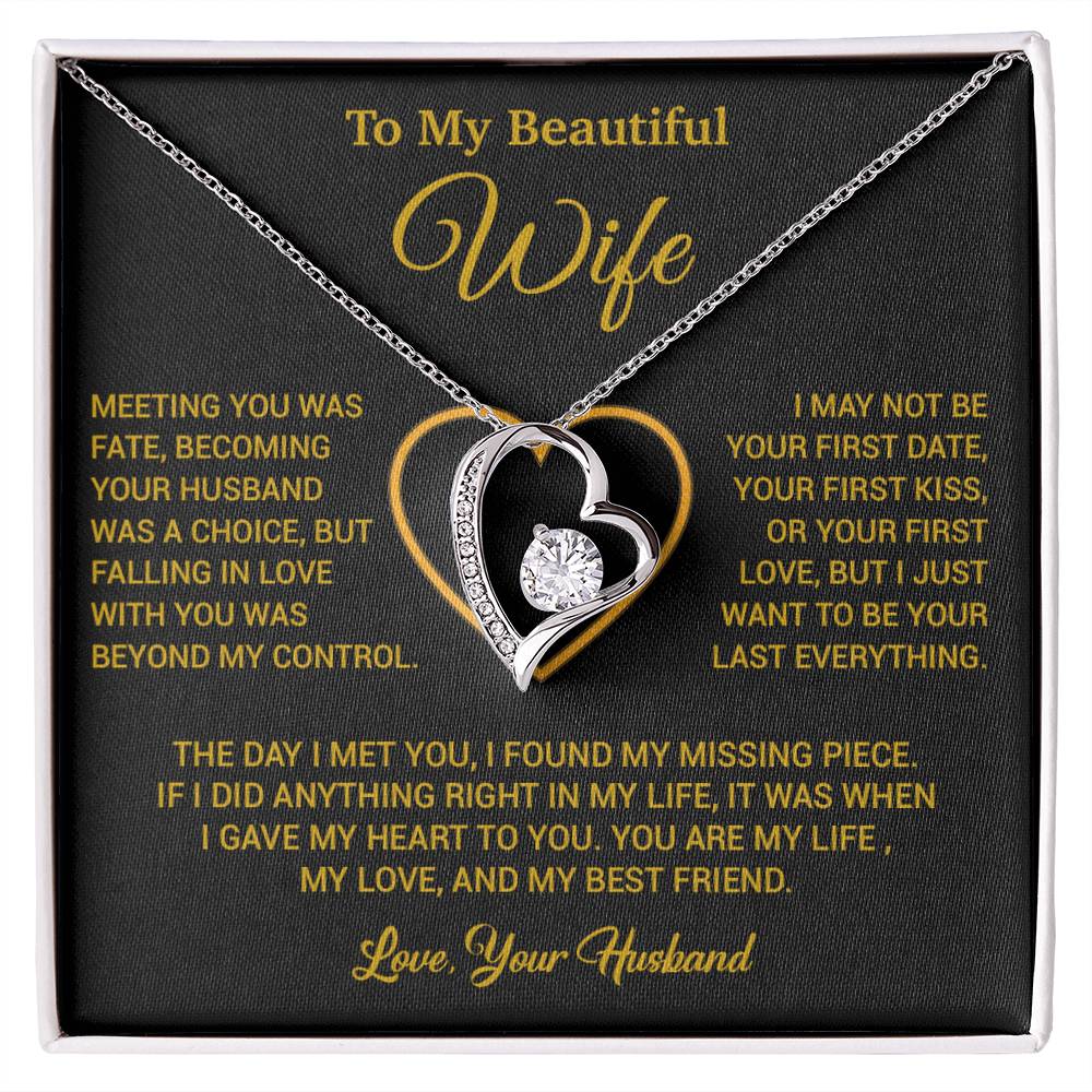 To My Wife Necklace, Gift For Wife, Anniversary Gift For Wife, Necklace For Wife 3_2_Gold