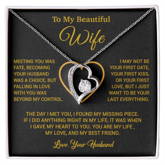 To My Wife Necklace, Gift For Wife, Anniversary Gift For Wife, Necklace For Wife 3_2_Gold
