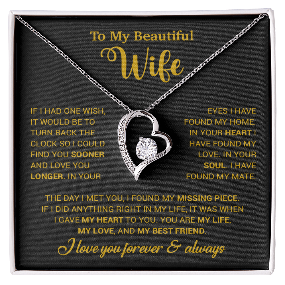 To My Wife Necklace, Wife Gift From Husband, Wife Husband Necklace, Christmas Gift 28_10_Gold