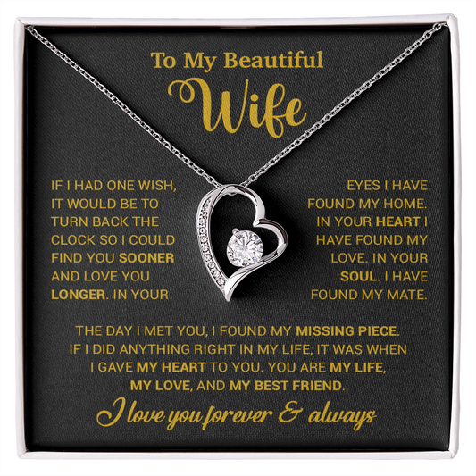 To My Wife Necklace, Wife Gift From Husband, Wife Husband Necklace, Christmas Gift 28_10_Gold