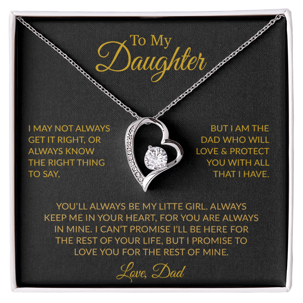 To My Daughter Necklace Gift for Daughter from Dad,Daughter Father Necklace 17_6_Gold