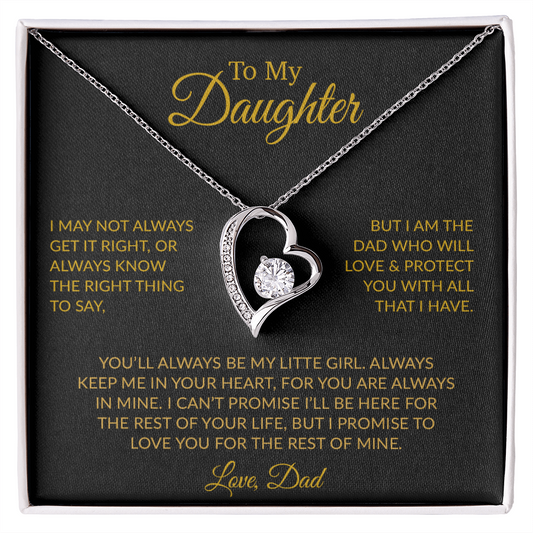 To My Daughter Necklace Gift for Daughter from Dad,Daughter Father Necklace 17_6_Gold