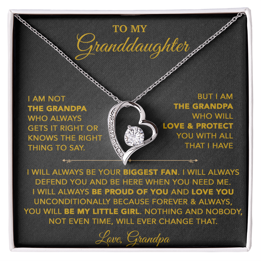 To My Granddaughter Necklace, Granddaughter Gift from Grandpa, Christmas Gift 28_8_Gold