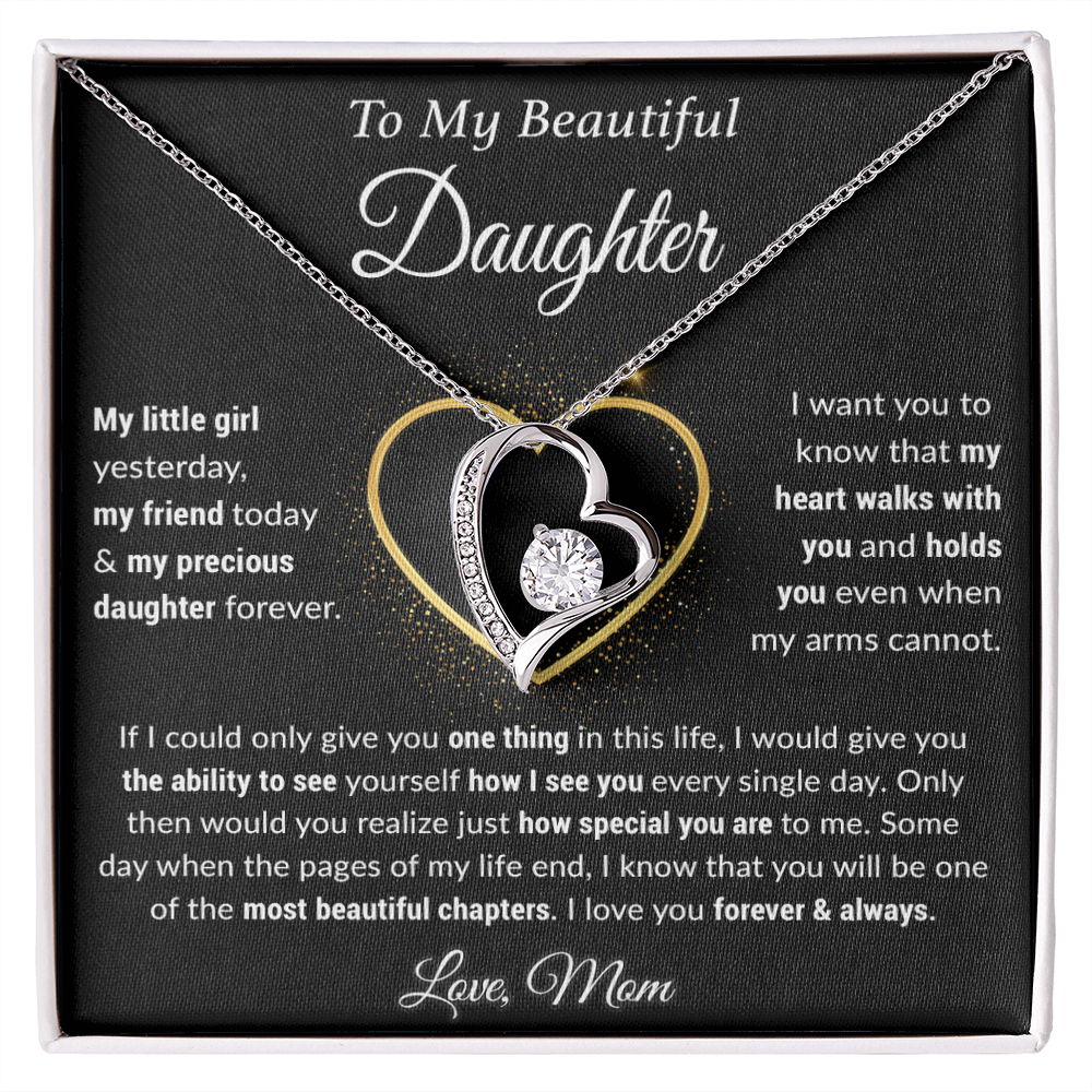 To My Daughter Necklace, Gift For Daughter From Mom, Daughter Birthday Gift