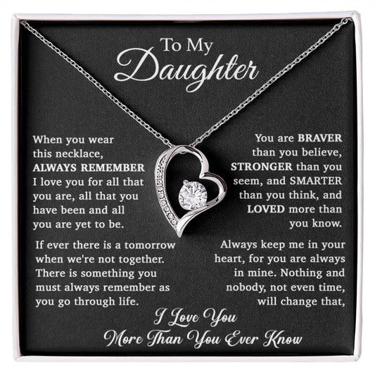 To My Daughter Necklace, Daughter Father Necklace, Daughter Gift From Dad, Mom 15_11_Black