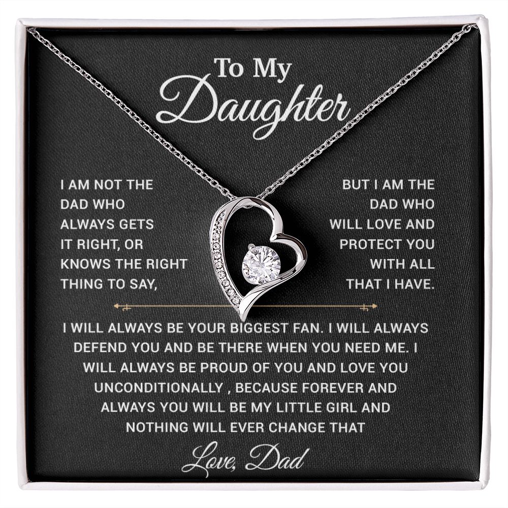 To My Daughter Necklace, Gift for Daughter from Dad, Father Daughter Necklace 23_11_Black
