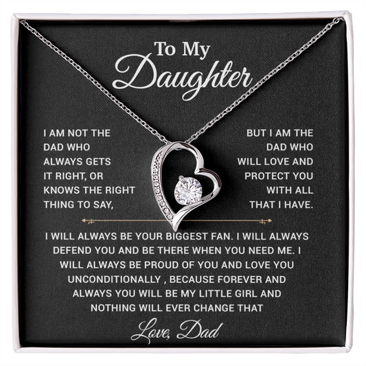 To My Daughter Necklace, Gift for Daughter from Dad, Father Daughter Necklace 23_11_Black
