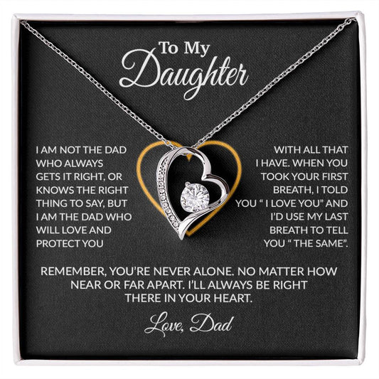 To My Daughter Necklace, Gift For Daughter From Dad, Daughter Father Necklace 14_1_Black