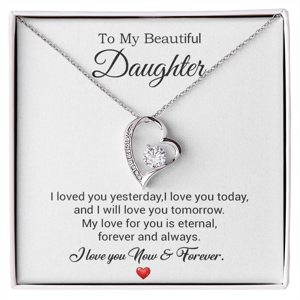 To My Daughter Necklace, Gift For Daughter From Dad, Daughter Father Necklace 30_7_White