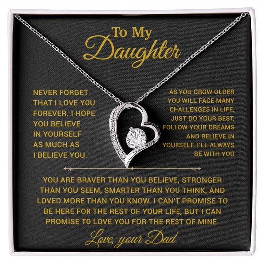 To My Daughter Necklace, Gift for Daughter from Dad, Father Daughter Necklace 15_2_Gold