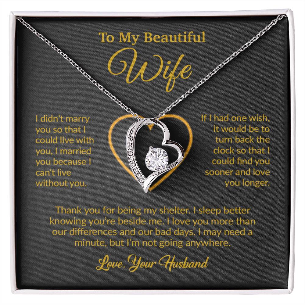 To My Wife Necklace, Gift For Wife, Anniversary Gift For Wife, Necklace For Wife 13_6_Gold