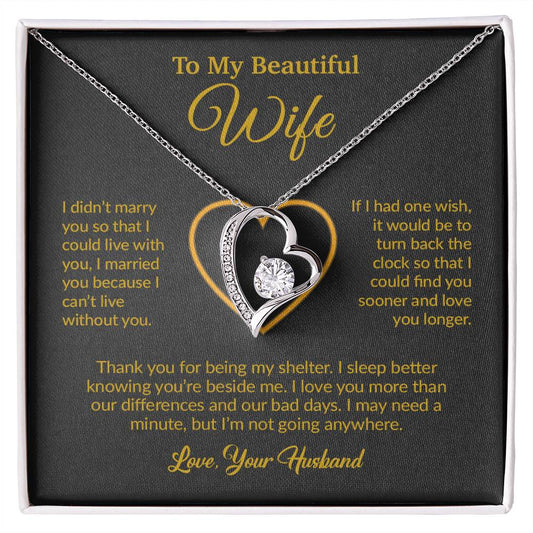 To My Wife Necklace, Gift For Wife, Anniversary Gift For Wife, Necklace For Wife 13_6_Gold