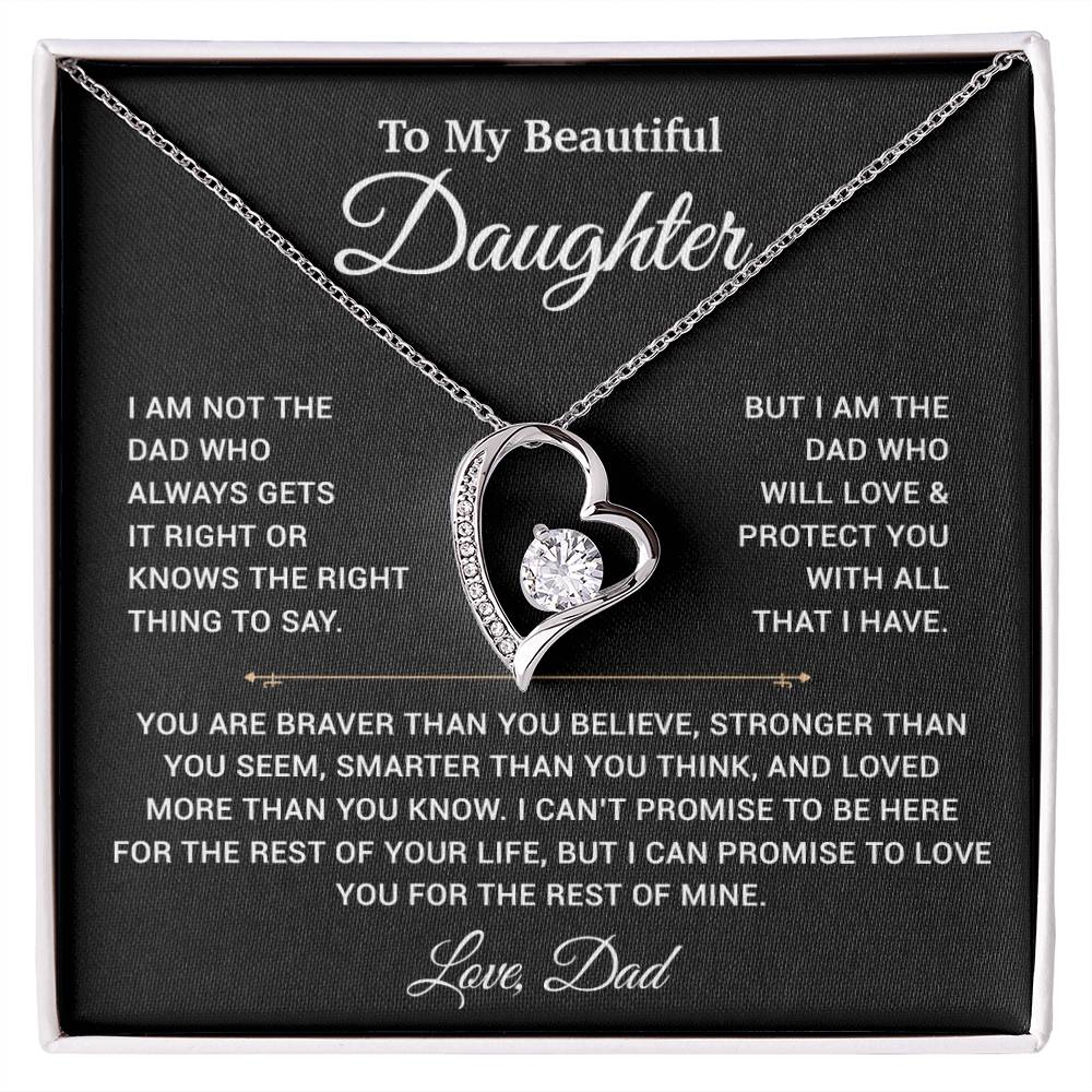 To My Daughter Necklace, Gift for Daughter from Dad, Father Daughter Necklace 19_11_Black