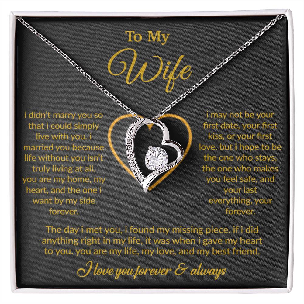 To My Wife Necklace, Gift For Wife, Anniversary Gift For Wife, Necklace For Wife 13_3_Black
