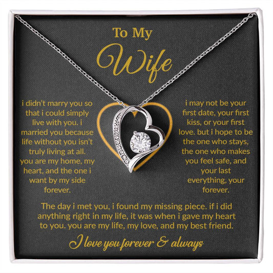 To My Wife Necklace, Gift For Wife, Anniversary Gift For Wife, Necklace For Wife 13_3_Black