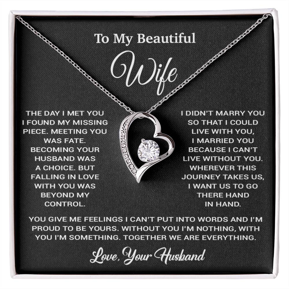 To My Wife Necklace, Vanlentines Gifts For Women, Anniversary Gift For Wife 2_2_Black